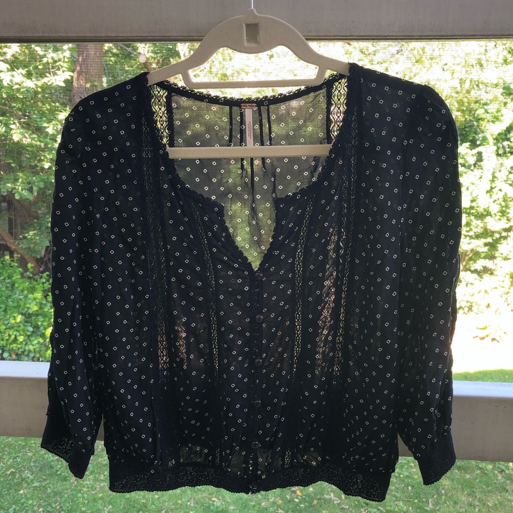 Free People Lightweight Long Sleeved Blouse